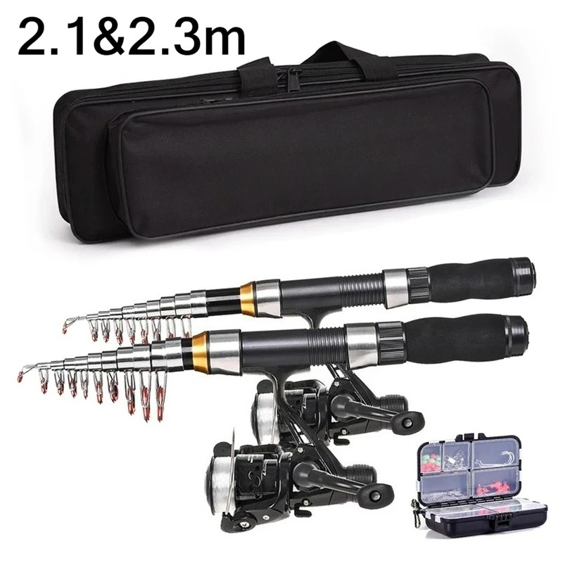 BRAVMAK 2.1/ 2.3 mTelescopic F - Fishing Rod Combo review and price